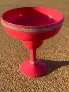 Pink oversized Margarita Glass with Rhinestone Trim-Barbie theme FREE GIFT!
